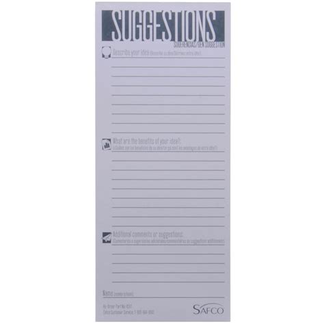 safco suggestion card